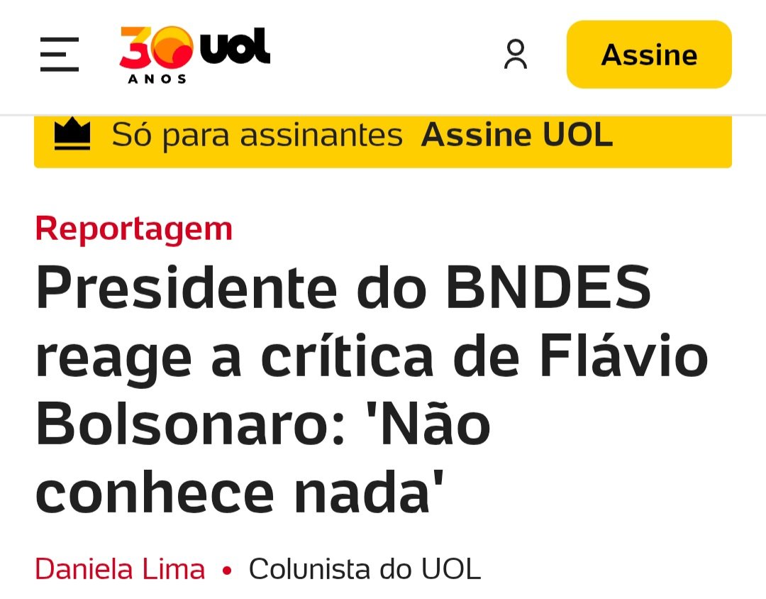 "Flávio Bolsonaro não sabe de nada"

O Senador Flávio Bolsonaro,  herdeiro do governo desastroso Bolsonaro, desconhece o mundo real e vivi na bolha bolsonarista..

O Presidente do BNDES, Mercadante,  levanta alguns números que mostram que o governo Bolsonaro enfraqueceu e ignorou