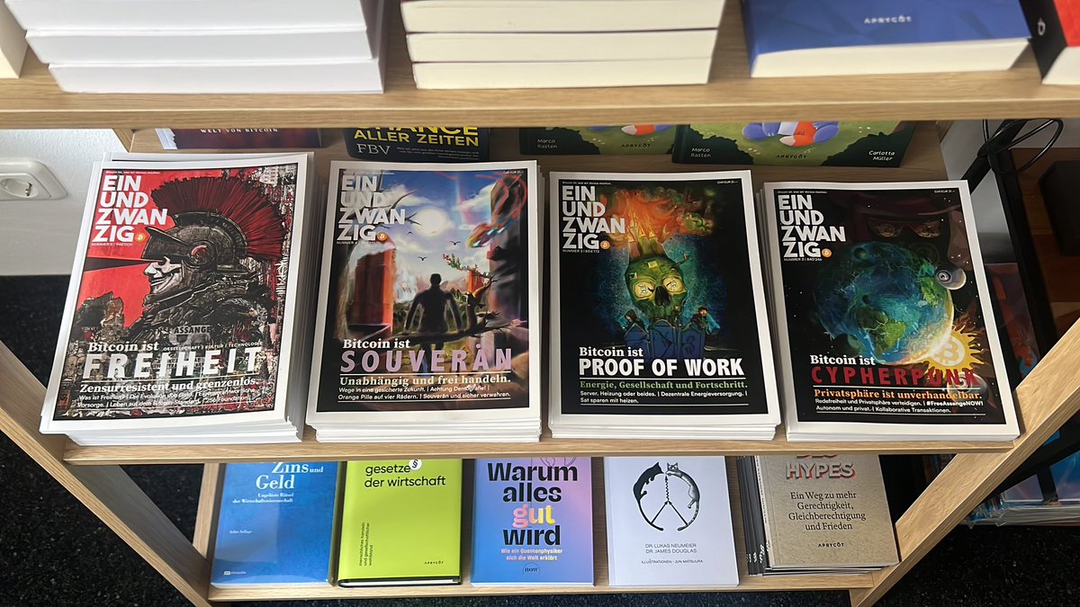 btcmetropole's tweet photo. Der neue Einundzwanzig Magazin @_einundzwanzig_ @einundzwanzig_m Drop ist da 🔥
KYC-frei 
hol dir gern ein paar Exemplare in der Bitcoin Metropole 😉 

#einundzwanzig #bitcoin https://t.co/CC2X5Zxpqz