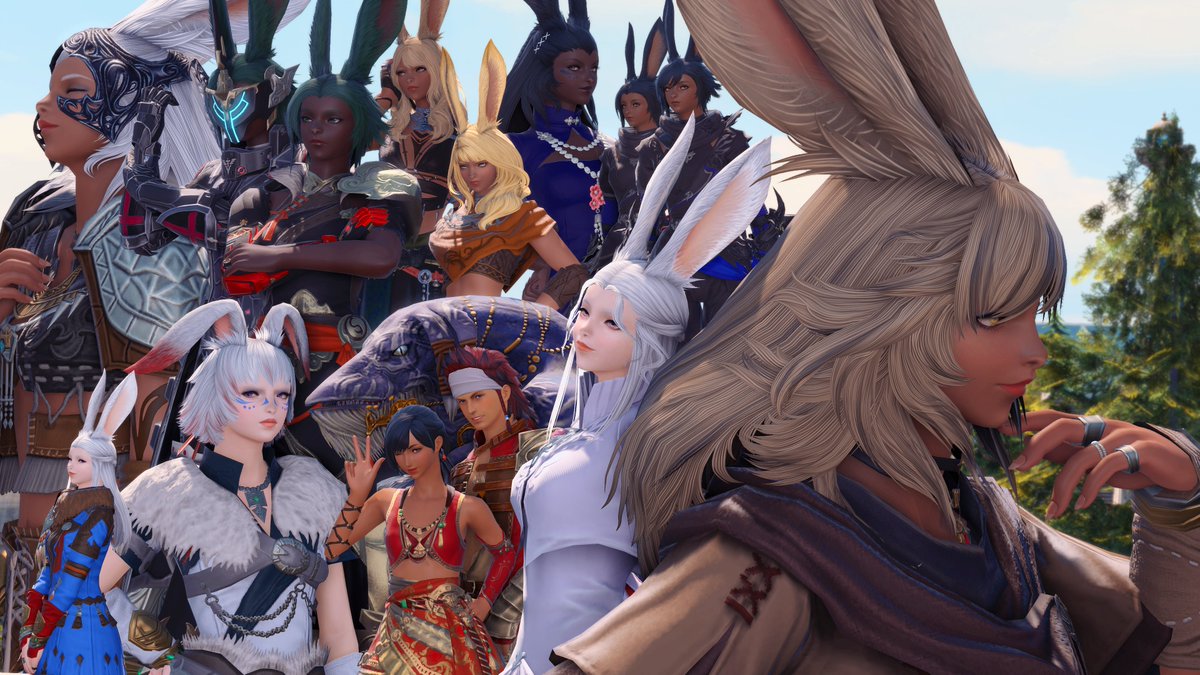 Soldottir's tweet photo. #vierapril day 28
This Beautiful World

Always hold on to those that are dear to you

(context for each character in the alt text, all are from Sveina's lore story)
#viera #gposers https://t.co/aoy5wfOKuH