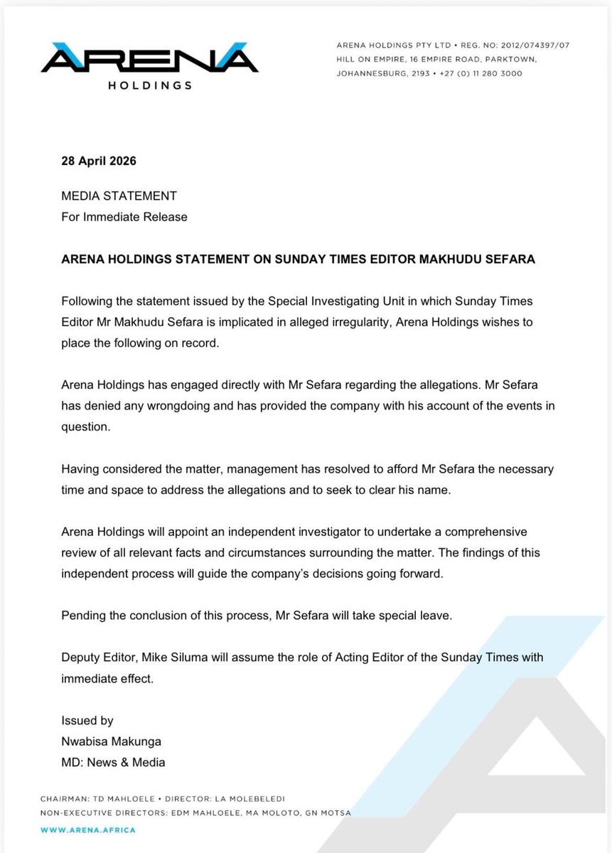 Sunday Times tweet media