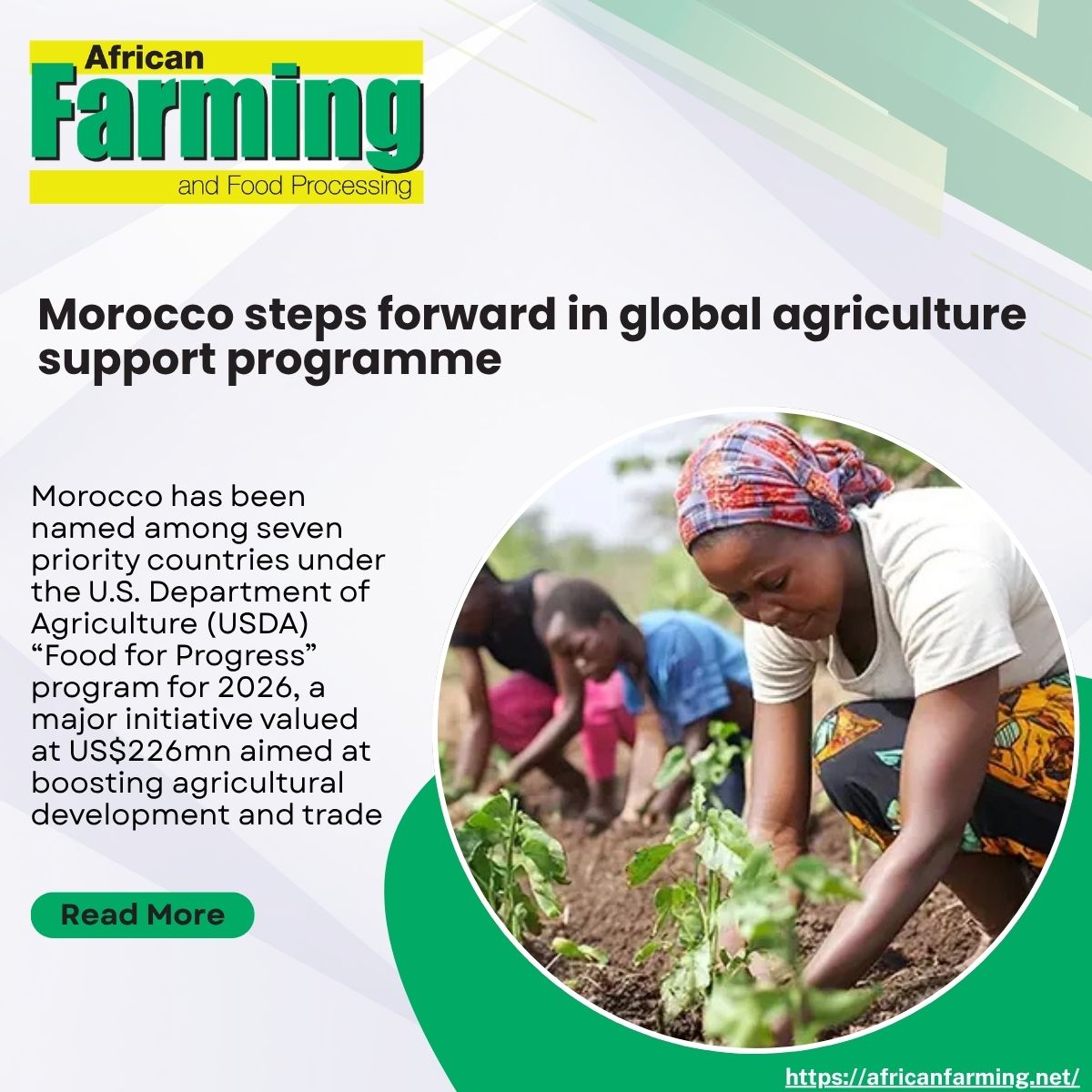 AfricanFarming's tweet photo. Morocco steps forward in global agriculture support programme

Read more:https://t.co/3xzWz5FB2Y
#africatech #allinafrica #af #agriinnovation #initiative #valuechain #food #smallholdfarmers #agritec #agriculture https://t.co/q2O23bkQlI