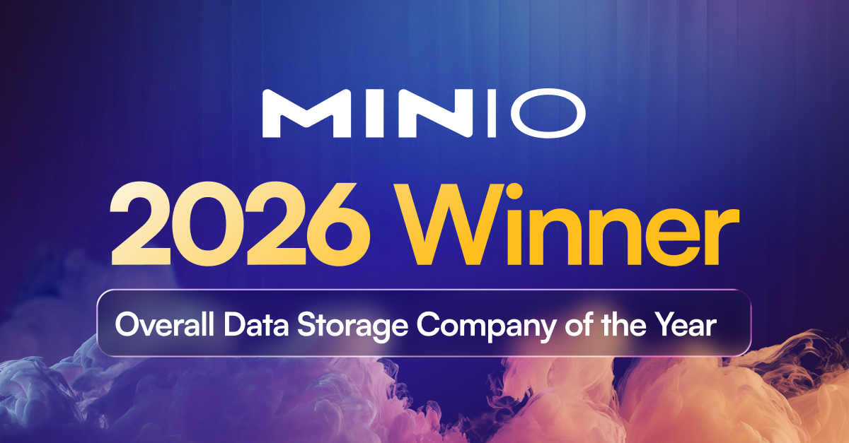 KoppeDavid's tweet photo. MinIO was named “Overall Data Storage Company of the Year” in the 2026 Data Breakthrough Awards 🎉
Well deserved for a team building high-performance object storage that actually keeps up with modern workloads at massive scale. If you’re working with data, MinIO is one to watch. https://t.co/r7CfFK9ump