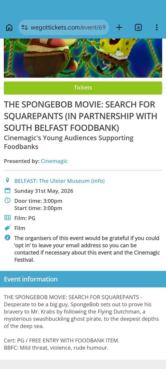 SouthbelfastFB's tweet photo. Thanks to @Cinemagic and their continued support

If you'd like to see a brilliant movie for free - at the Ulster Museum - click the link below.

Just bring a few items along to donate to the foodbank.

We are in need of UHT Milk and Detergent. 

Thanks 

https://t.co/P0uXnNmbea https://t.co/L3mu4Yhsd4