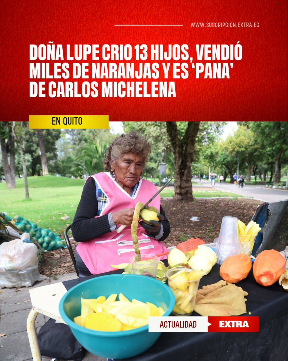DiarioExtraEc's tweet photo. #Caseritos | Su nombre es María Guadalupe Pachacamac y es un personaje icónico en el parque el Ejido, en el centro de Quito. La señora de las frutas es sinónimo de lucha.

Conoce más de ella 👉https://t.co/KyoA06B7Ej https://t.co/0LkJboaIzu