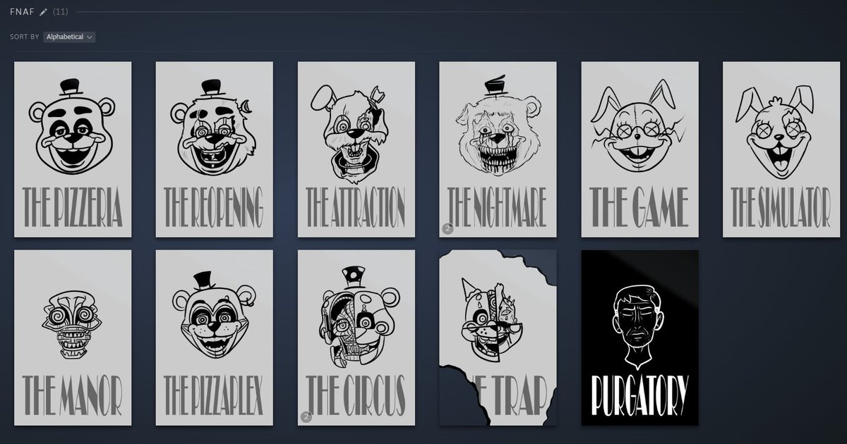 Been drawing the library covers for the fnaf games since ive been sick