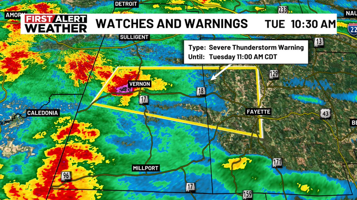 A Severe Thunderstorm Warning has been issued for Fayette, Lamar until ...