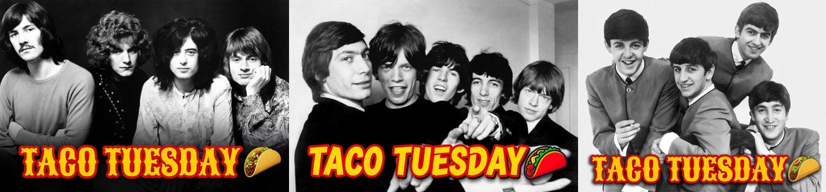 #HappyTacoTuesday 🎩🪄 

These are my favorite bands 😎 

Let me know in the comments your top 3 bands!!! 

🌮🌮🌮