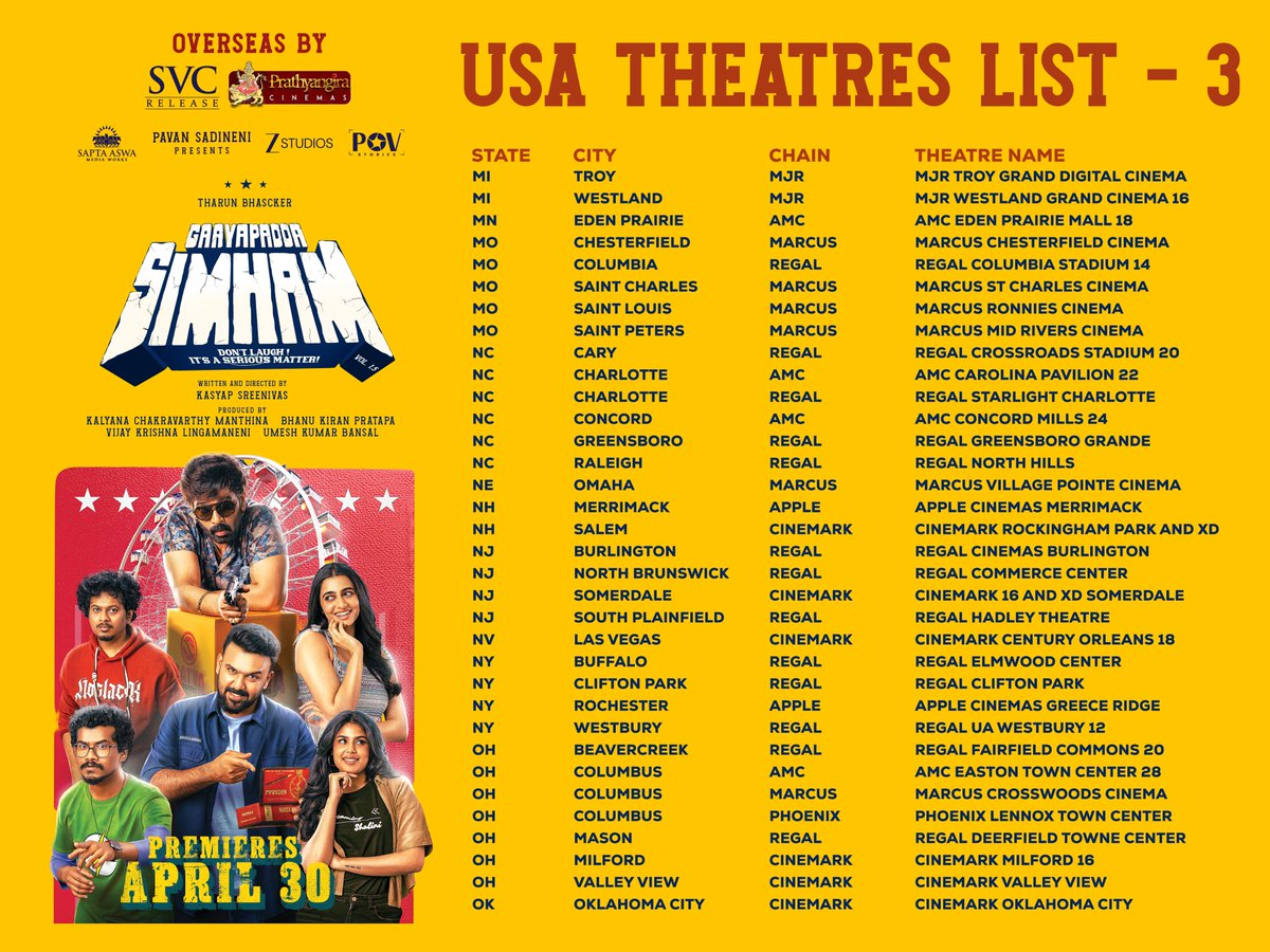 Prathyangira Cinemas tweet media