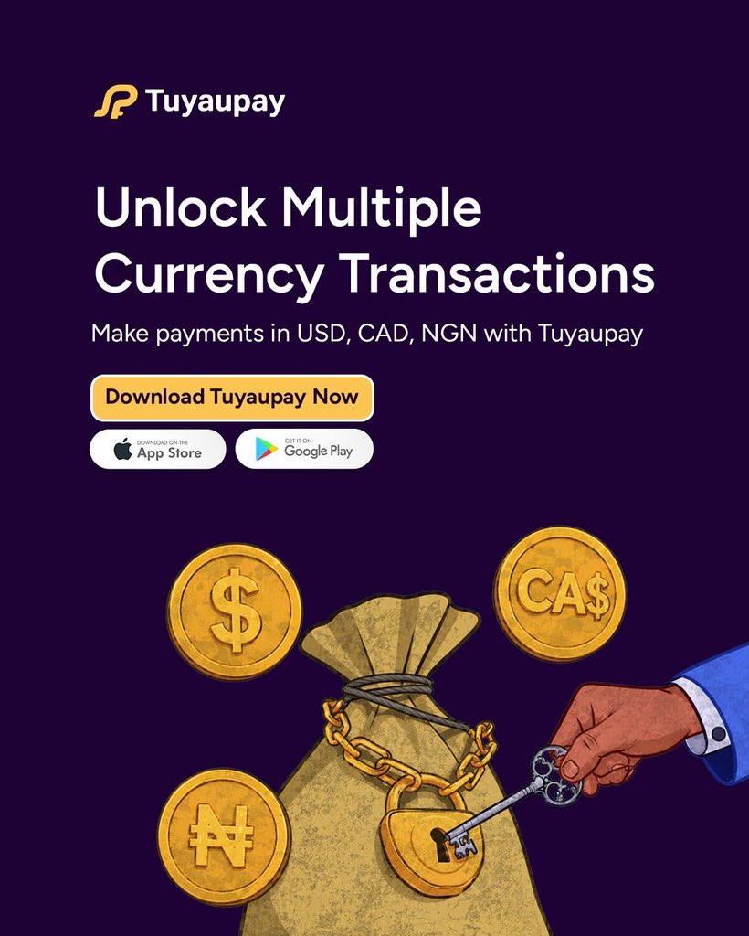 tuyaupay's tweet image. You earn in USD or CAD but your responsibilities are in Naira.

Bills, family support, business payments, it’s never just one currency.

Handle it all in one place with Tuyaupay.

Download Tuyaupay now.

 #MultiCurrency #SendMoney #USDToNaira #Tuyaupay #CADToNaira #SmartTransfers