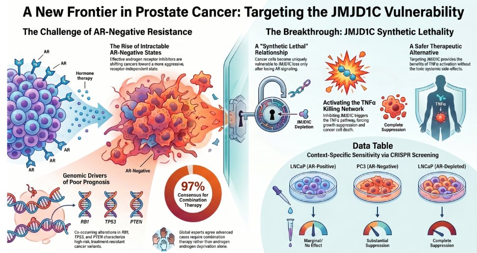 nataliagandur's tweet photo. ⭐ Targeting heterogeneity in metastatic prostate cancer — PART 2 🔬

@OncoAlert @APCCC_Lugano  
#IPCS26 #APCCC26 @Silke_Gillessen @AOmlin

Presented by Peter S. Nelson

🔹 Key messages:
🔹 1. Prostate cancer evolves across multiple lineages under treatment pressure → beyond AR-driven disease.
🔹 2. Lineage plasticity creates diverse phenotypes with distinct therapeutic vulnerabilities.
🔹 3. Building dependency maps (CRISPR, RNAi, drug screens) is key to identifying actionable targets.
🔹 4. New prostate cancer models (PDX → 2D lines) enable systematic study of tumor dependencies.
🔹 5. Patient-derived models capture tumor evolution from primary tumor to recurrence and metastasis.
🔹 6. These platforms allow linking genotype → phenotype → therapeutic sensitivity.
🔹 7. Precision oncology will depend on targeting lineage-specific dependencies.

@_ShankarSiva @AmandaNizamMD @tompowles1 @brian_rini

#ProstateCancer #UroOncology #Oncology