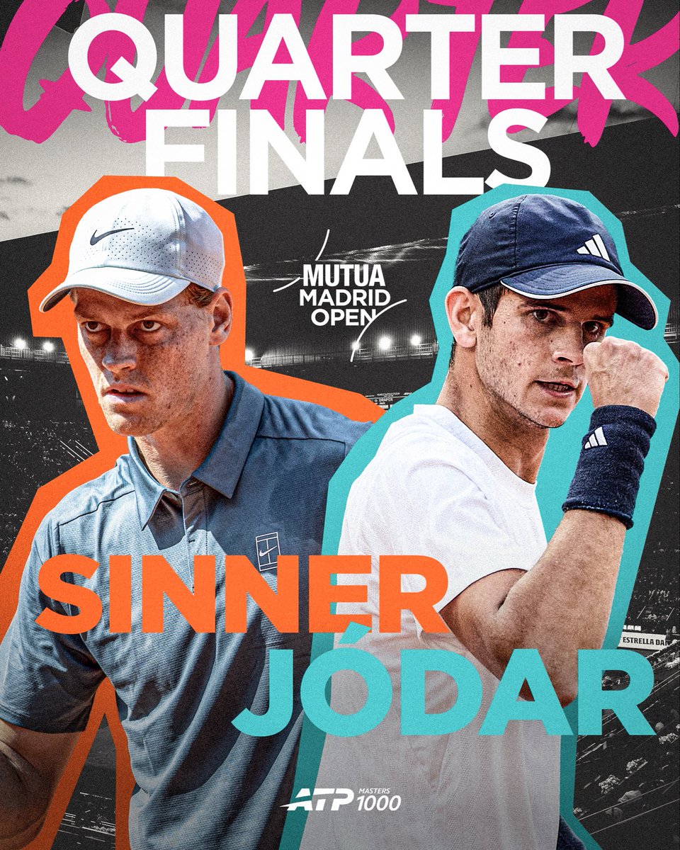 What a match in store for us! 🍿 

World No. 1 🇮🇹 Jannik Sinner and 🇪🇸 Rafael Jódar will square off in the quarter-finals of the #MMOPEN on Wednesday (not before 16:00).