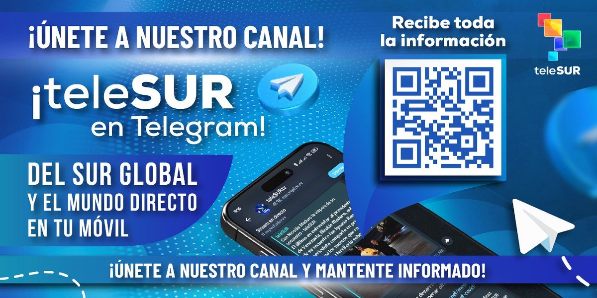 teleSURtv's tweet image. 📢 Únete al canal oficial de #teleSUR en #Telegram y sigue los acontecimientos más relevantes de América Latina y el mundo 🌎

¡Escanea el QR y conéctate!