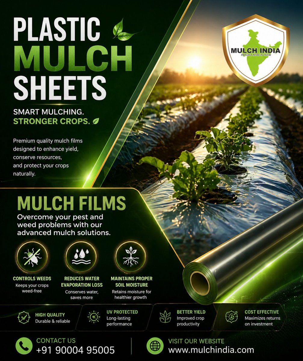 mulchindia's tweet photo. Plastic mulch sheet for agriculture | Mulch Film | Mulch India | Call: +𝟵𝟭 𝟵𝟬𝟬𝟬𝟰𝟵𝟱𝟬𝟬𝟱 https://t.co/3fezOTA7rd #plasticmulch #silverplasticmulch #plasticmulchinindia #hyderabadplasticmulch #plasticmulchinhyderabad farmerscropgrowth primopolymers mulchindia https://t.co/c6ovXwV14e