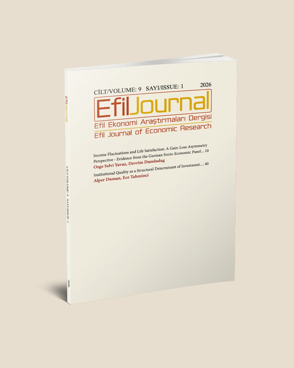 efiljournal's tweet photo. Efil Ekonomi Araştırmaları Dergisi, yayın hayatına devam ediyor.

Mart sayısı yayımlandı; Haziran sayısı için son makale gönderim tarihi 10 Mayıs 2026'dır.

@maattar @There_alone 

Makale gönderim süreciyle ilgili detaylı bilgi için:
https://t.co/eq0CHMWvrj https://t.co/SL6CrCQi2Z