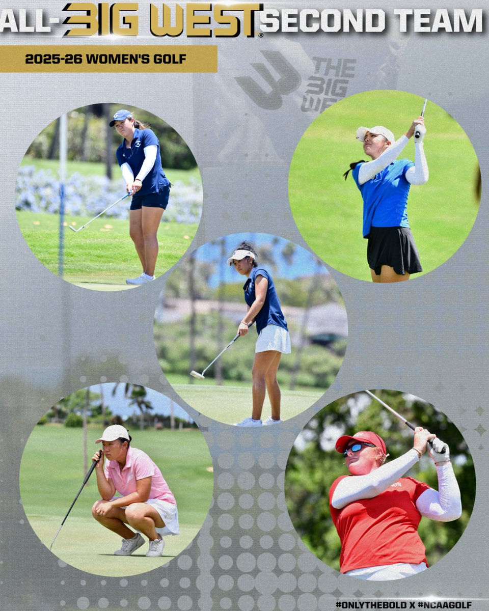 BigWestSports's tweet photo. ⛳🏅Meet the All-Big West first &amp; second teams!
#𝗢𝗻𝗹𝘆𝗧𝗵𝗲𝗕𝗼𝗹𝗱 x #NCAAGolf https://t.co/lFYNlQEurX