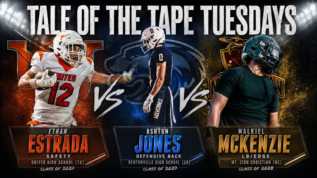 najehwilk's tweet photo. Tune in tonight at 6:00 PM EST for another edition of Tale of the Tape Tuesdays. Hitting all over the south with this one. If you are a player and want me to break down your film, comment below this post. 

Watch:https://t.co/UuuLki4lgQ

@EthanEstrada24 @jslaton2028 @CoachCarmichEAL @RecruitGeorgia @RCHS_BulldogsFB @DownSouthFb1 @BVille_West_FB @recruitHLeagles @HornLakeFB @MarkRussellQB