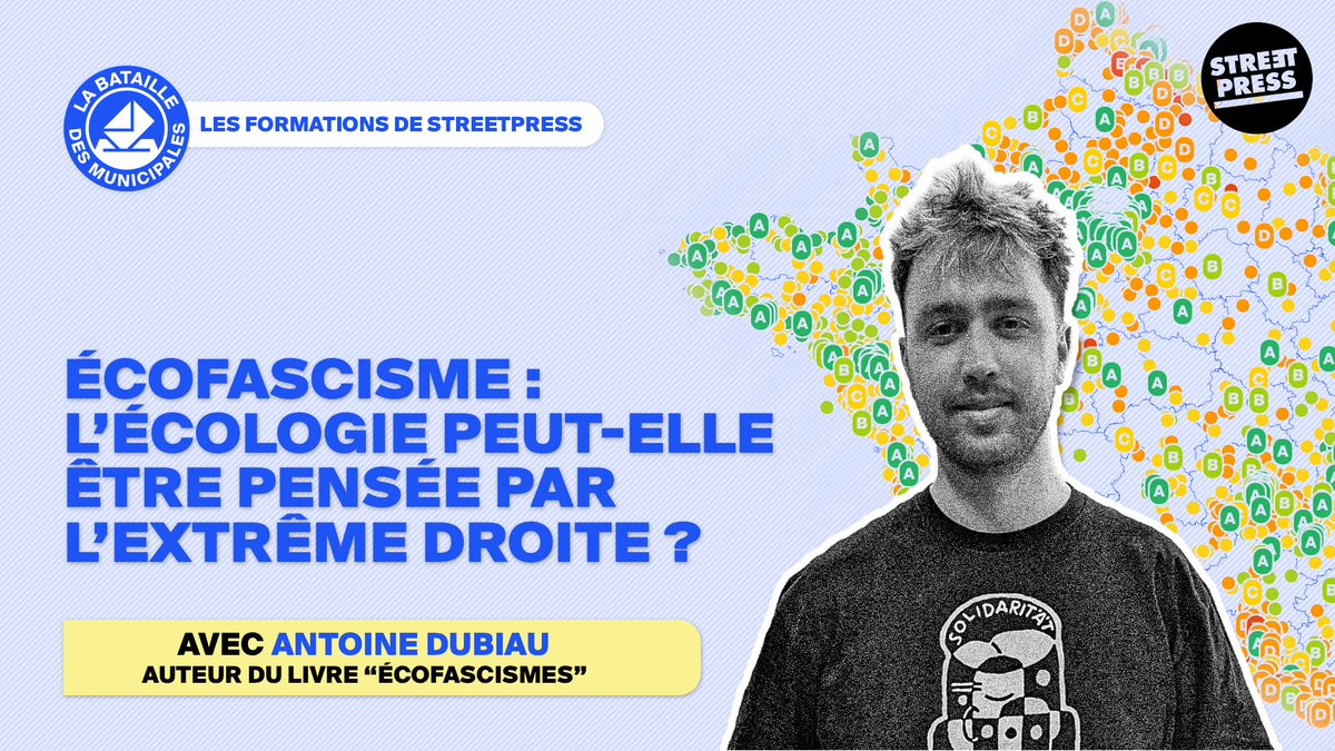 streetpress's tweet image. 👀 Nouveau webinaire, mercredi 29 avril de 19h à 20h, pour parler d'écofascisme avec le chercheur Antoine Dubiau 🌱

Inscrivez-vous, gratuitement, juste ici 👇

soutenir.streetpress.com/les-seminaires…