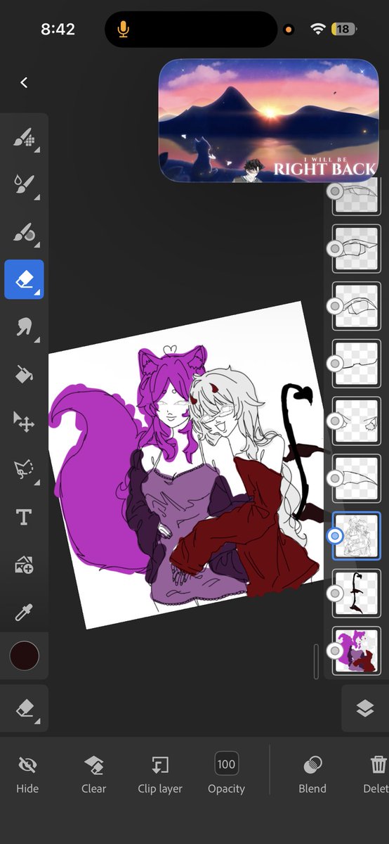 TTV_Emih8su's tweet photo. ✨🦇 Got bored and decided to draw @TheReal_Kimichi and I 💜🦇✨

#VTuberUprising #Vtubers #envtuber https://t.co/w2frx09ERz