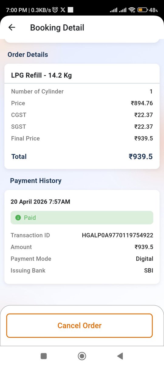 salimkhan39's tweet photo. @IndianOilcl I booked gas on 20th April but the gas tank has not arrived yet.Payment has also been made online https://t.co/HaLBSY7vCf