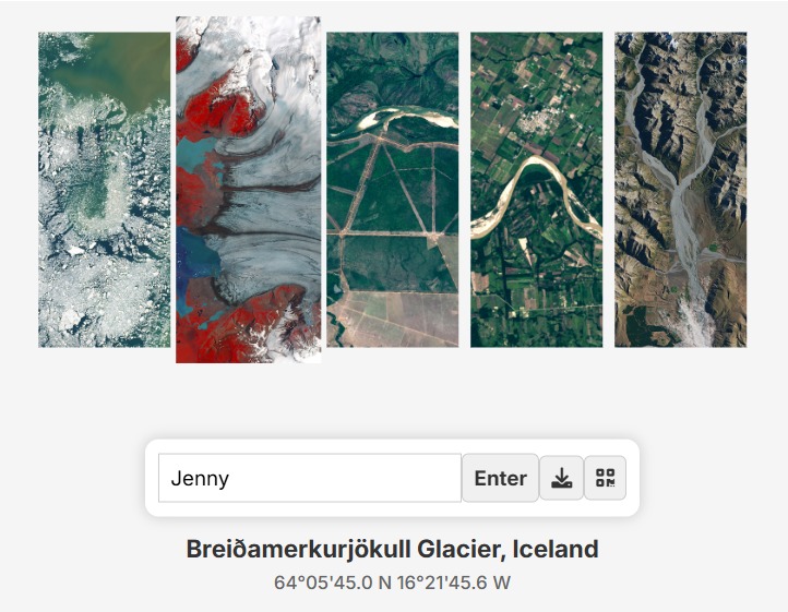 La <a href="/NASA/">NASA</a> tiene una página que se llama 'Your Name in Landsat' y te muestra tu nombre formado con letras de formas naturales que se ven desde el espacio. 

P. D. Si les das clic a cada imagen te indica dónde se ubica en el accidente geográfico.

science.nasa.gov/mission/landsa…