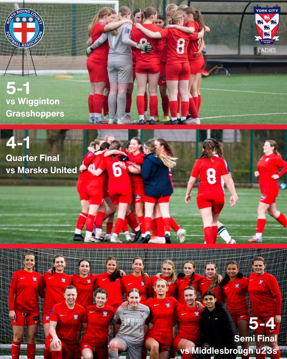 YorkCityLFC's tweet photo. The Development team's journey to the Final of the North Riding County Cup!⚽

A big week ahead...👊

#YCLFC #MinsterBelles https://t.co/xcHnxt0G0d