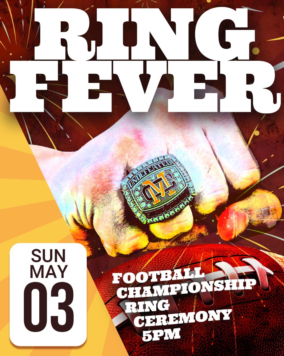 MontiniCatholic's tweet image. Catch Ring Fever - at Duffy Memorial Stadium!  Parents, students, faculty &amp;amp; fans - join us for a celebration of our Broncos' Back 2 Back IHSA State Championships. Lots of "special surprises" as we present our team with their Championship Rings!  Free hotdogs at 4:30PM!