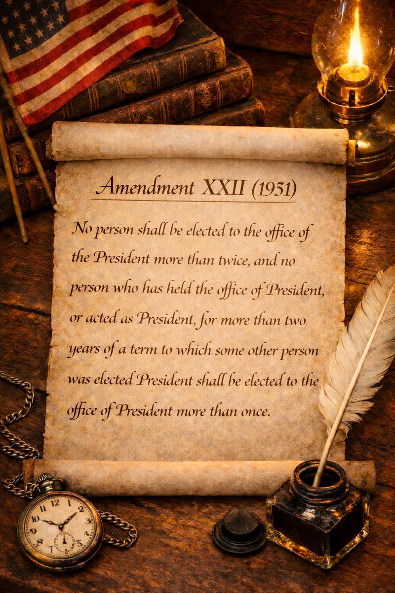 USC1787's tweet image. 📜 Amendment XXII (1951)

#USConstitution #TermLimits #APGov