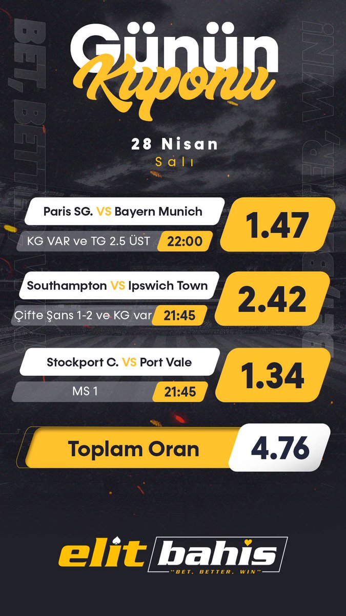ELİTBAHİS'DEN GÜNÜN KUPONU SİZLERLE 
🔥 Elitbahis’te yatırımını yap, ELİTCLASS ayrıcalığını anında kazan! Spor ve casinoda avantaj seninle.

➡️ 500–999 TL yatırıma → 500 TL ELİTCLASS
➡️ 1.000 TL ve üzeri yatırıma → 1.000 TL ELİTCLASS

➡️ click24.cc/bqEFP