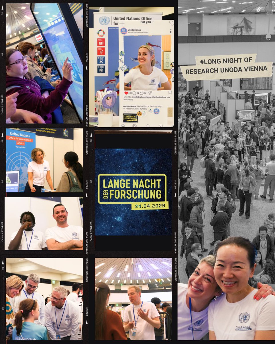 unodavienna's tweet image. Thank you for joining us at the Long Night of Research!

@UN_Vienna opened its doors to 2,900 visitors, and many stopped by our booth to explore disarmament, AI, cyber technologies and nuclear risk through playful activities.

#UNODA #LongNightOfResearch #Disarmament
