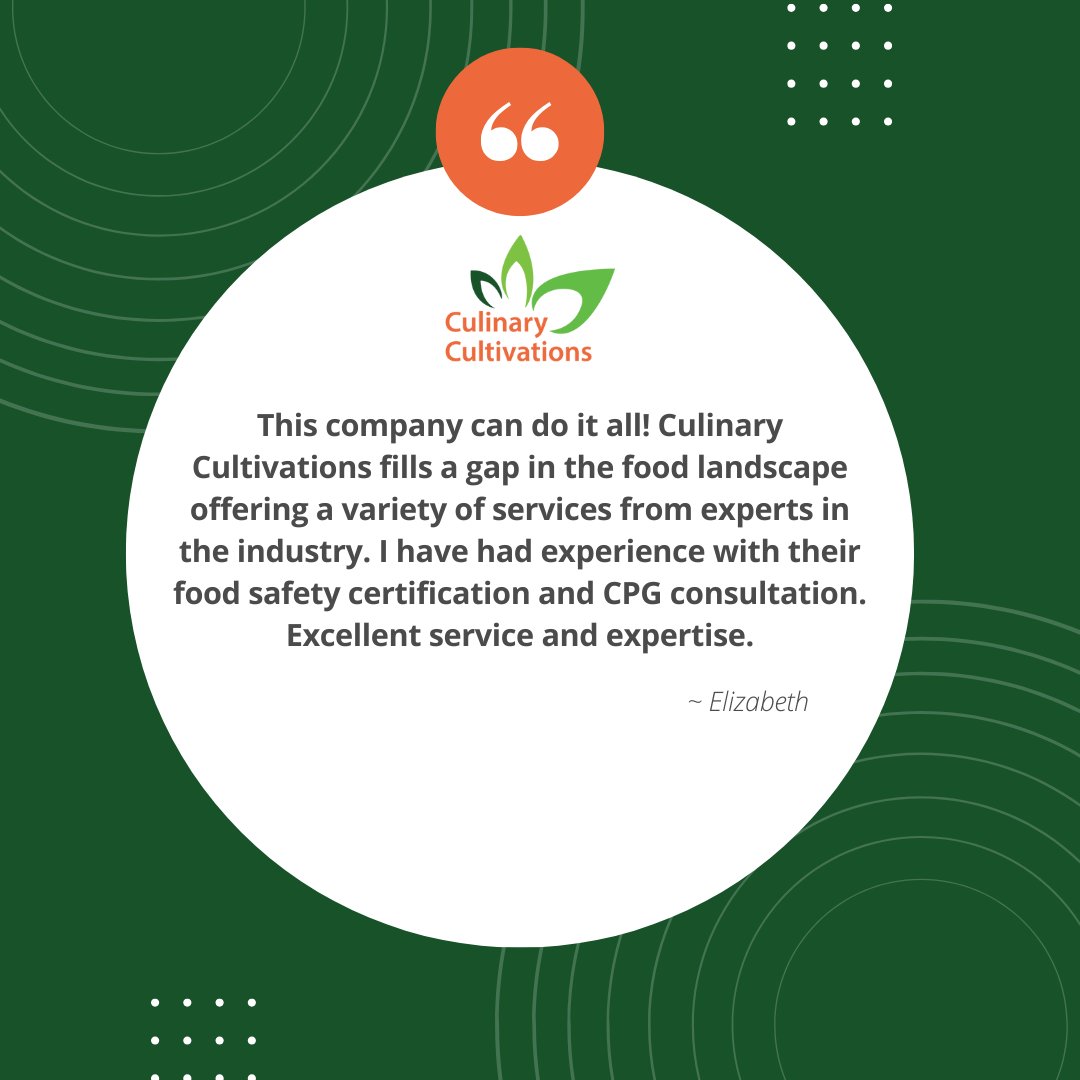 We value our clients and are thankful for the opportunity to partner with you! 
Check out more reviews on our website: culinarycultivations.org