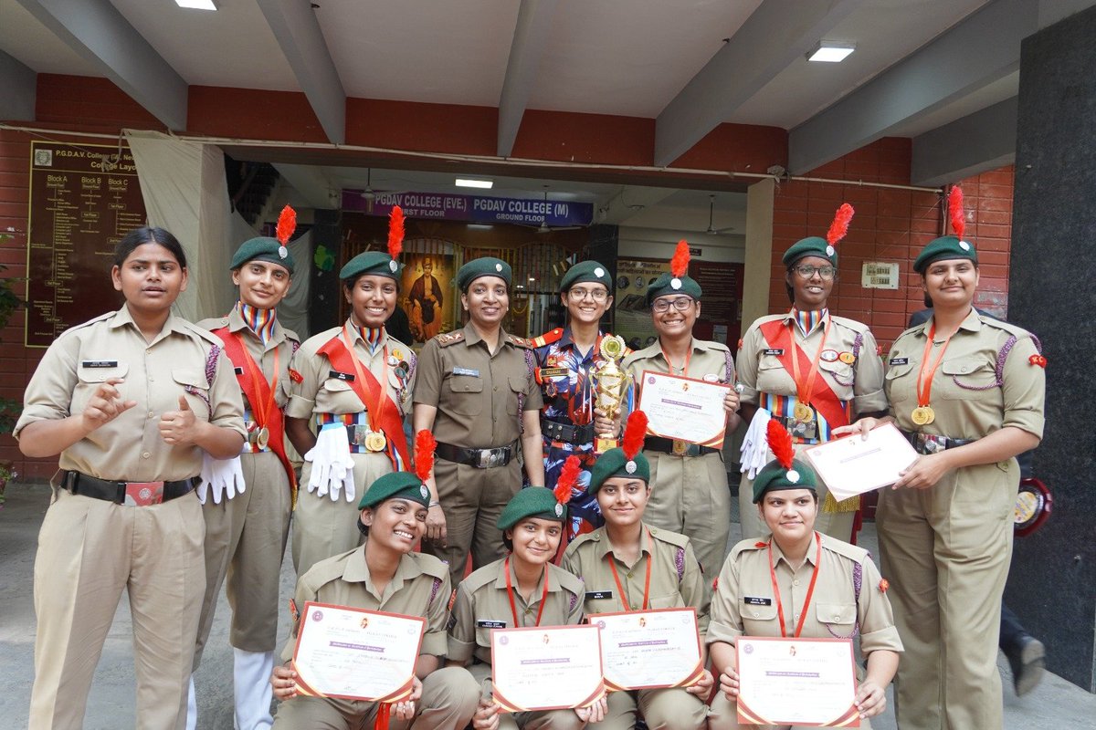 pgdav_du's tweet photo. Jai Hind! 🇮🇳

NCC SW (Girls) Inter Platoon Competition at PGDAV College (24 April 2026) showcased discipline, talent and teamwork across multiple events.

Kudos to all participants, and congratulations to Bravo Platoon for winning overall. https://t.co/xvJFj2Vy4D