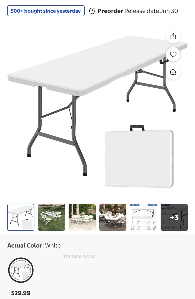 thedealsguy_'s tweet photo. $30 Jopath 6 Foot Folding Table,Outdoor Table for Picnic Party Dining Camping,White

(preorders are back!)

https://t.co/IdtCIoVVuJ

#WalmartPartners #Ad https://t.co/ljA1v07iLl