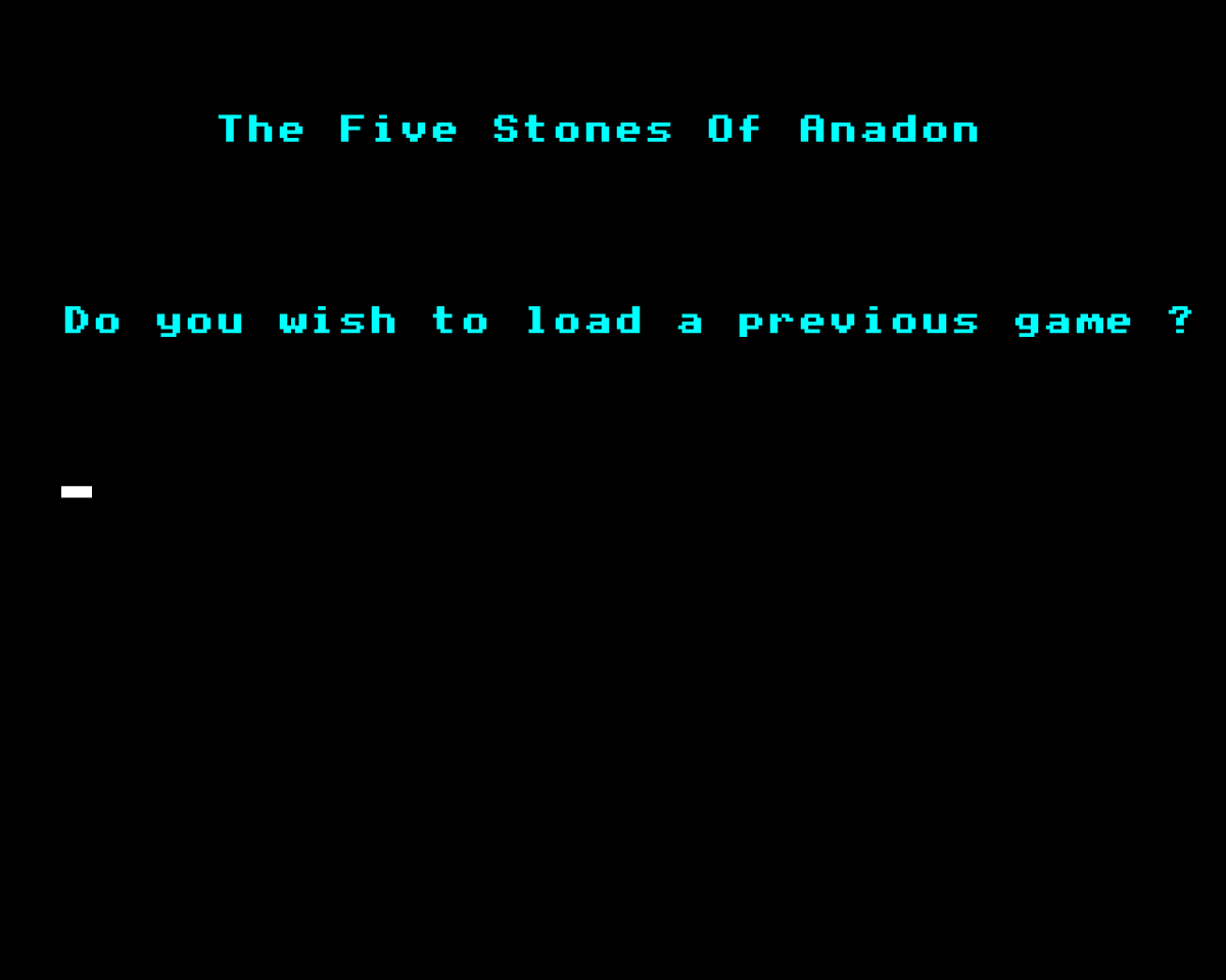 PrinceWatercres's tweet image. Try It Out Tuesday #433 is The Five Stones of Anadon for the BBC Micro, written by David Featley and Mark Cook and published by Softek in 1983. As you can possibly imagine, it's yet another text adventure on the Beeb. #gaming #retrogaming #GamersUnite