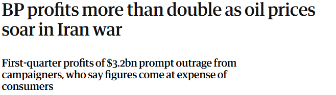 While you pay more at the pump, they make record profits. This is why you should vote Green.