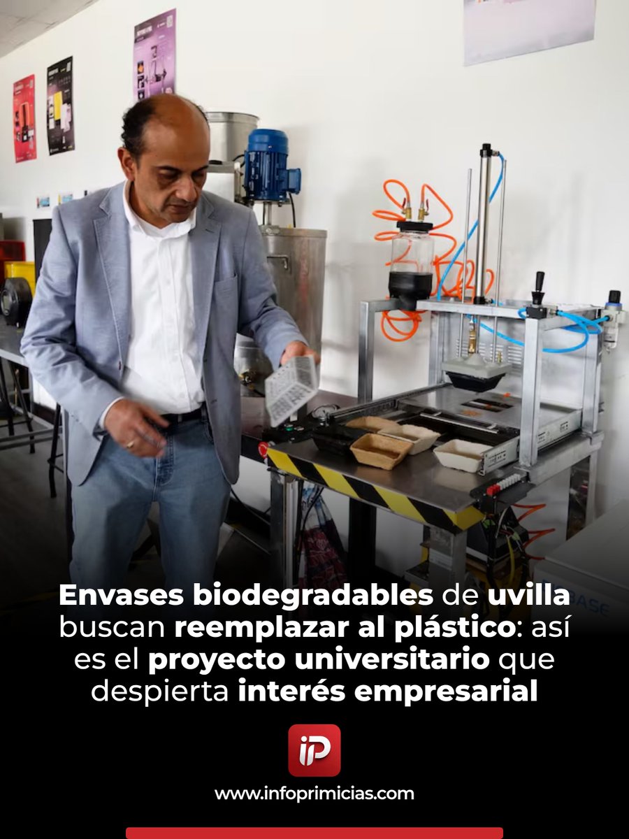 infoprimiciasec's tweet image. La Universidad Central del Ecuador avanza en envases biodegradables hechos con desechos de uvilla para reemplazar el plástico. Prototipos y maquinaria buscan abrir una planta industrial; ya hay interés empresarial. #Innovación #Bioplásticos #Universidad