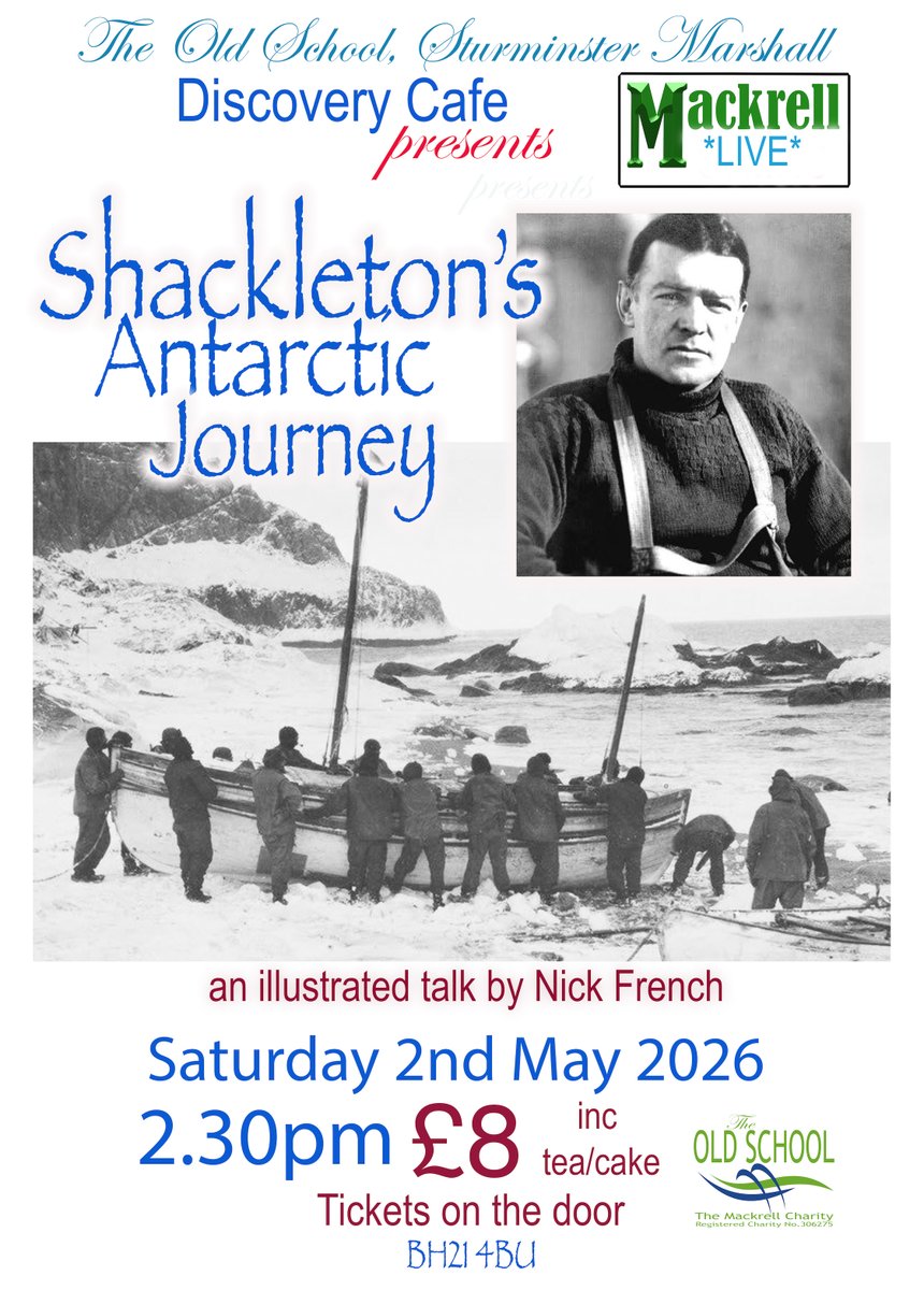 sturmarshnews's tweet photo. Sir Ernest Shackleton. The ultimate leader. Come and hear why. Tea and cake included. https://t.co/1NQVQXdAbG