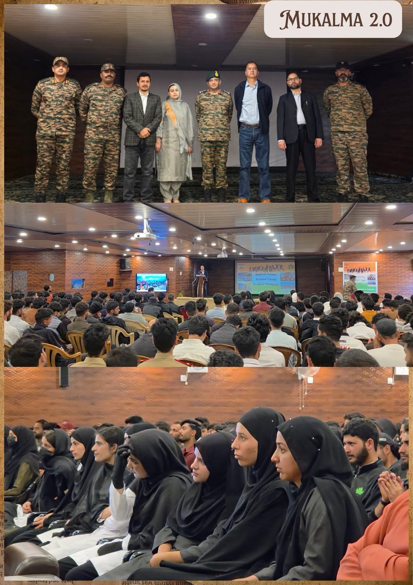Youth voices shaping Kashmir.

The Indian Army’s Mukalma 2.0 empowers Kashmiri youthm, fostering dialogue, strengthening Kashmiriyat &amp; building a shared vision for peace.

#IndianArmy #Kashmir #YouthUnity #Peace #nolimit