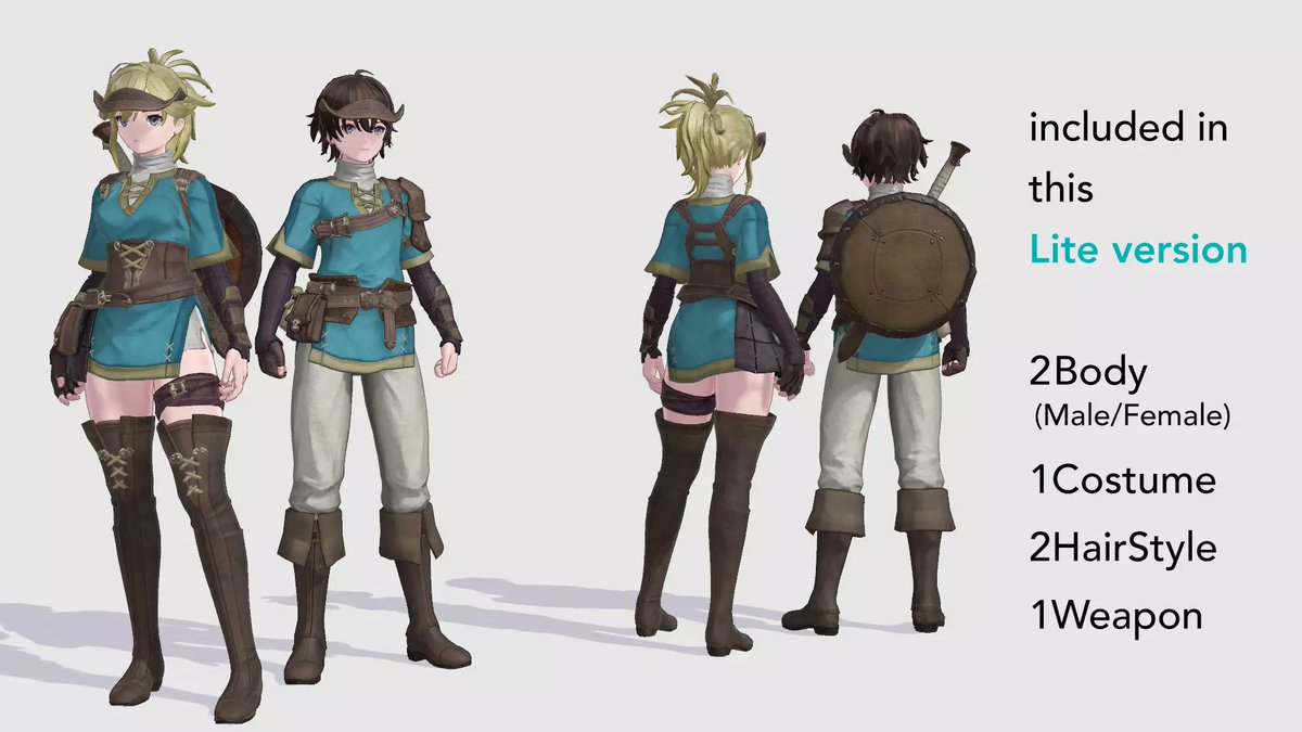 AssetLove's tweet image. 【95%OFF】本格ファンタジーキャラが 1.78ドル !?
​
男女2体の冒険者・衣装・髪型・武器つきのLite版
Magica Cloth 2の揺れ設定付き
​
lilToonでアニメ調の見た目もかわいい
​
『P09_Modular_Humanoid_Lite』
$35.75 =&amp;gt; $1.78    95%OFF⚡️4/29まで
prf.hn/click/camref:1…
#Unity ゲーム制作 VRChat