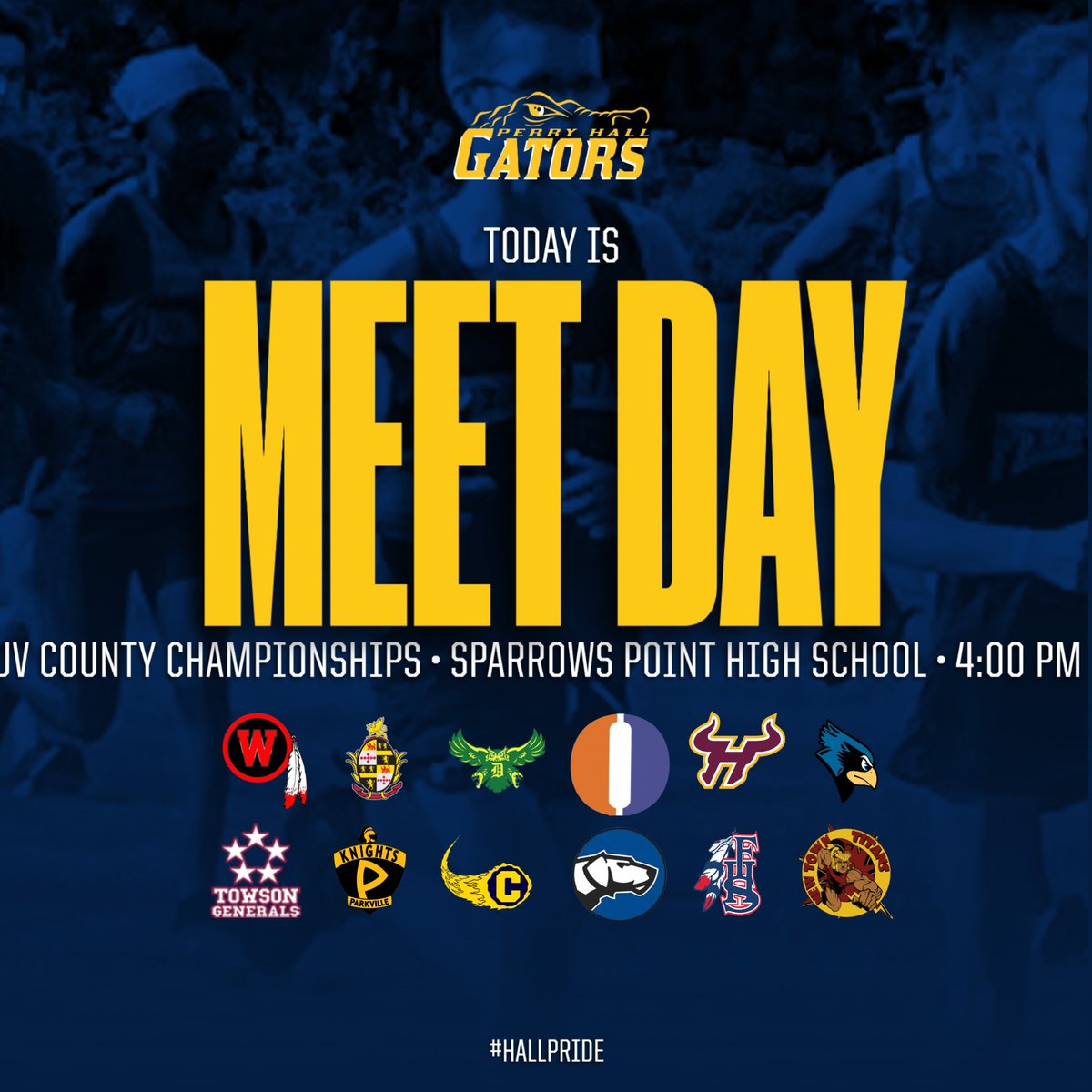 PerryHallXCTF's tweet photo. Follow the JV boys' and girls' track and field teams on the road today at Sparrows Point!  First events start at 4:00 PM!  Tickets: https://t.co/t3o2KPzHYJ
Live results: https://t.co/A1C5VqFQID
#hallpride https://t.co/LeKDvBhVl0