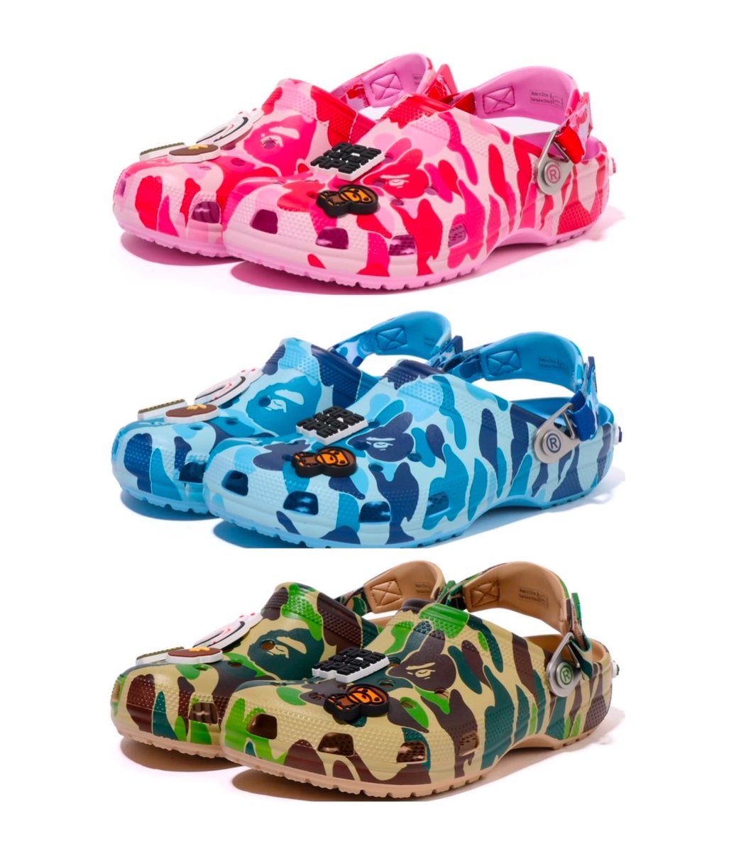Ovrnundr's tweet photo. Bape x Crocs “ABC Camo” (2025) 🦍

3 new colorways for (2026)

• Red
• Purple
• Dark Blue https://t.co/Q8S8cm7Kqa