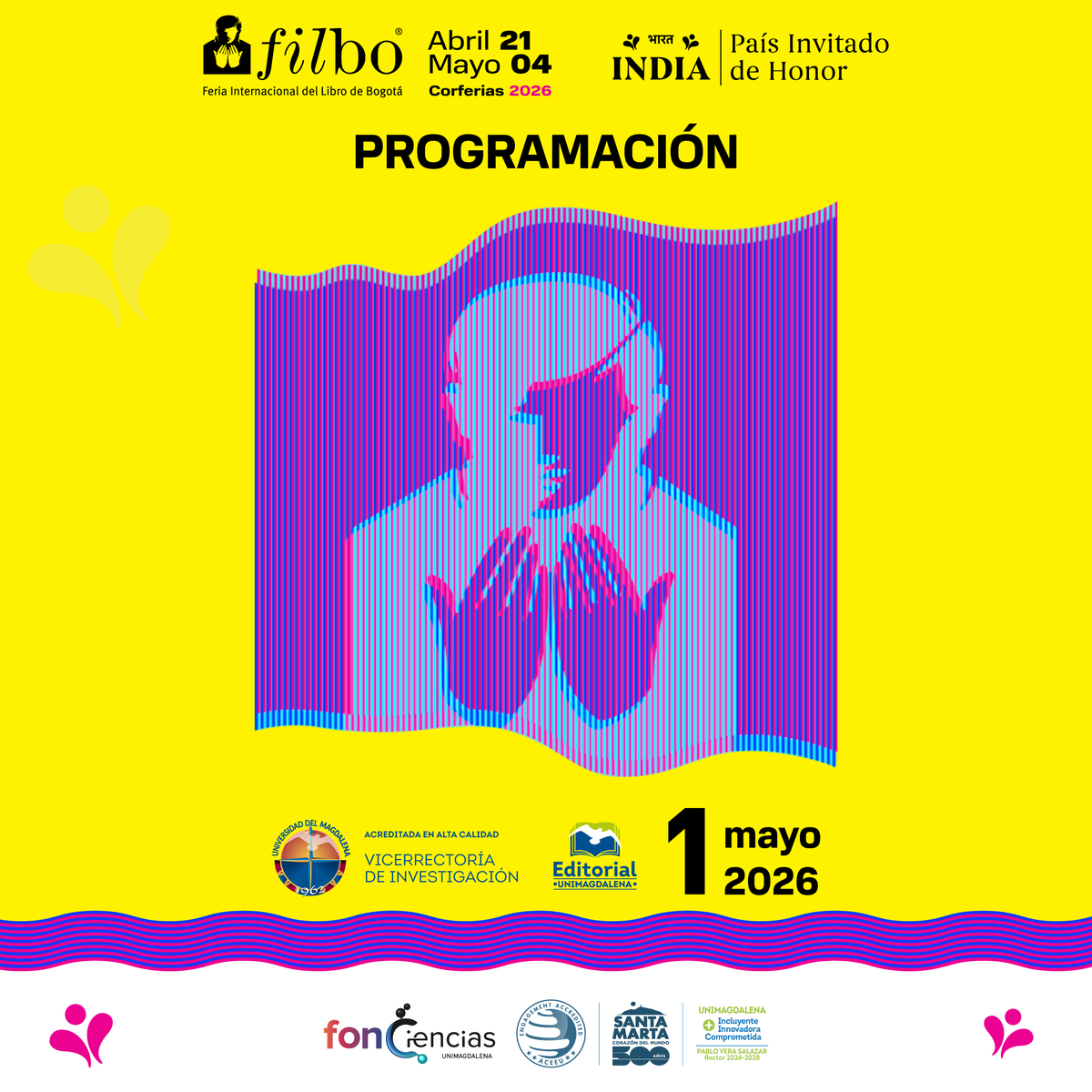UMEditorial's tweet photo. ¡Ya está lista nuestra programación en la FILBo 2026!

🗓️ 1 de mayo
📍 Corferias – Pabellón 3
Lanzamientos sobre sostenibilidad, educación y sociedad.
¡Te esperamos!

#FILBo2026 #EditorialUnimagdalena https://t.co/MzhQcJR5p8