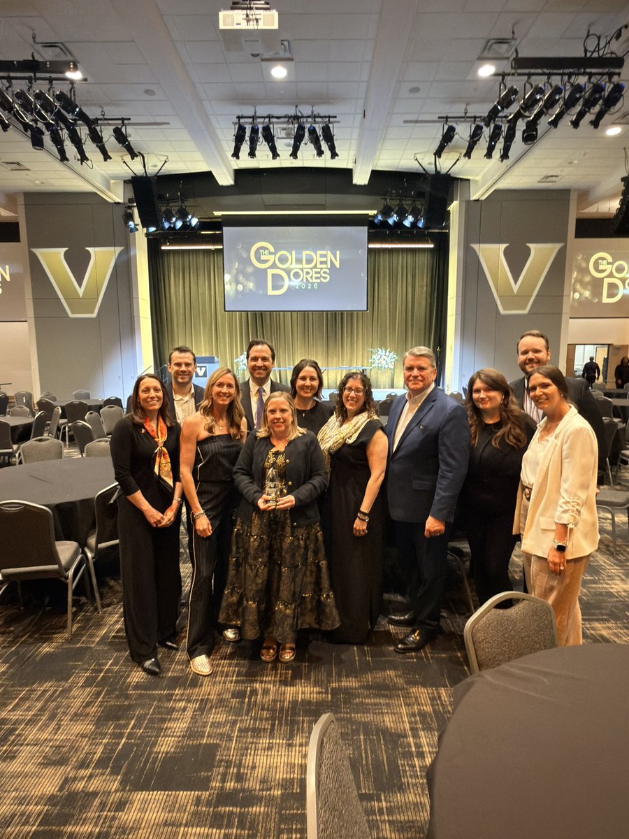 VandySuccess's tweet photo. Special recognition to the @VandyAdmissions for being named this years Campus Partner of the Year recipient at the Golden Dores Awards Banquet🏆.

Thank you for your continued partnership and impact on our student-athlete experience 🤝

#GoldenDores #AnchorDown https://t.co/Wd5nspTYT0