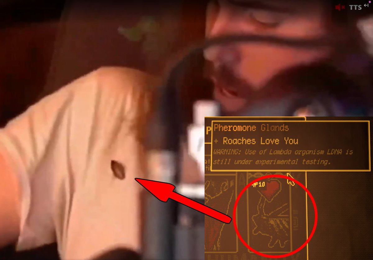 xamide_'s tweet photo. asmon gets a rare ruby roach to land on him 
#whiteknuckle https://t.co/7Szp729rhZ