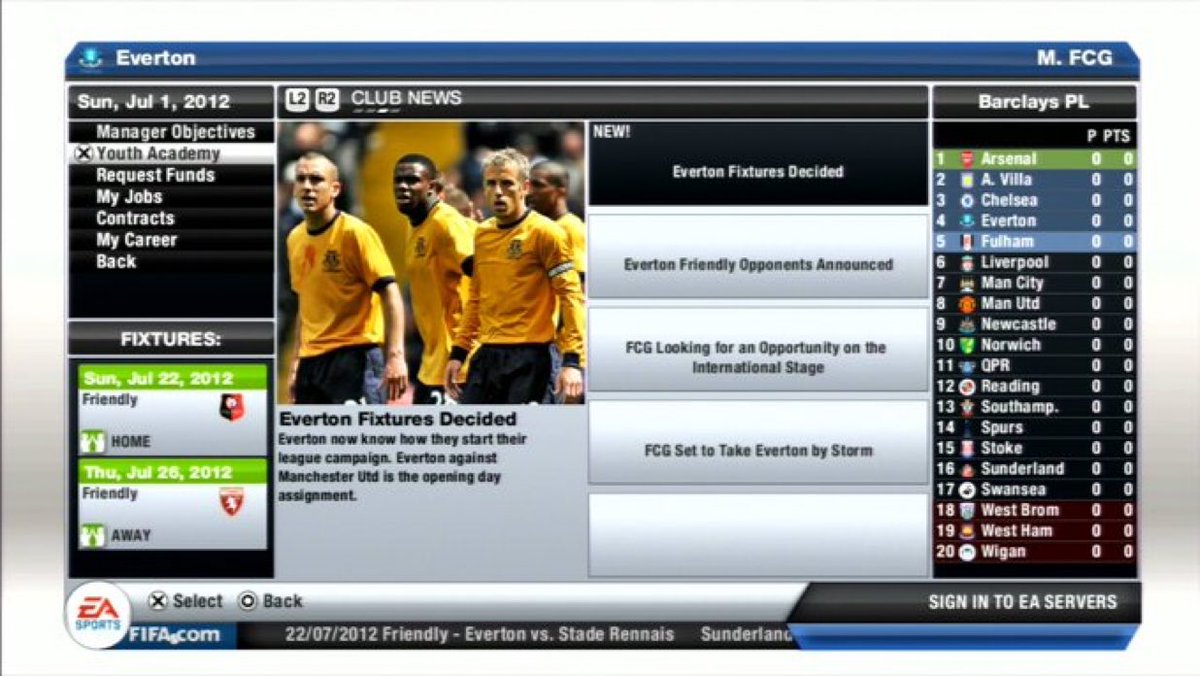 Le menu de FIFA 13...💔