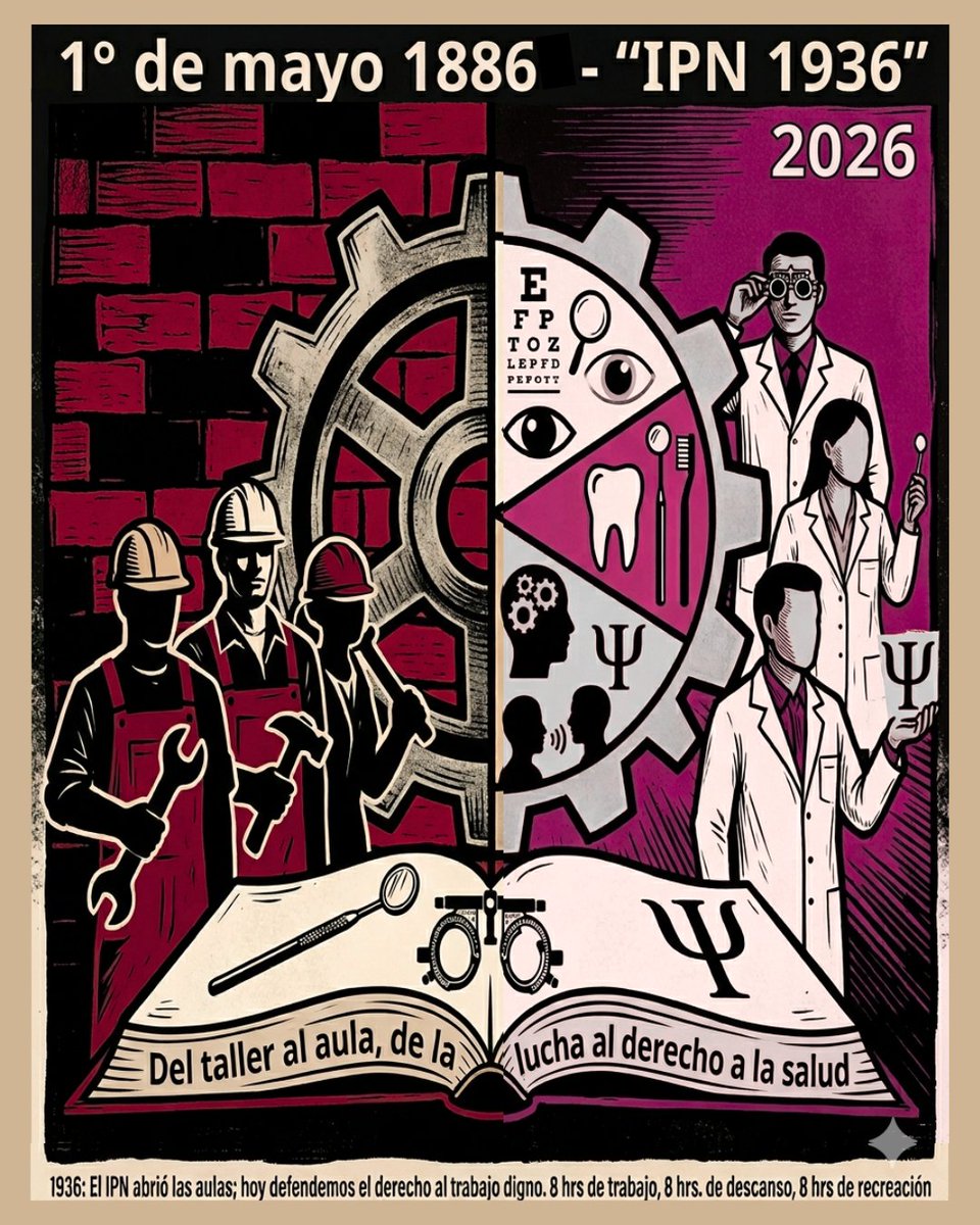 El #DíaDelTrabajo se conmemora internacionalmente desde 1889, como homenaje a los obreros sindicalistas de Chicago. Conmemoremos este día recordando que el IPN surgió para que las y los hijos de trabajadores tuvieran acceso a educación superior.
#90añosIPN #DerechosLaborales