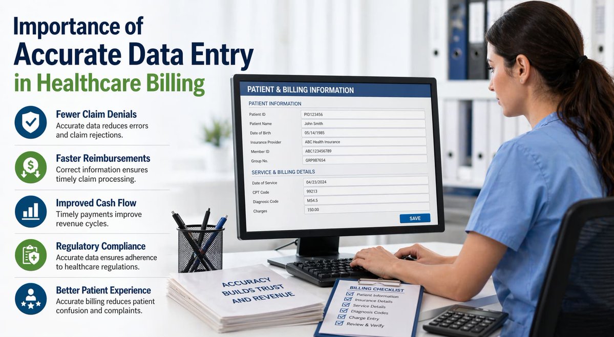 EthanCaldw64810's tweet image. Importance of Accurate Data Entry in Healthcare Billing
ethancardwell12.livejournal.com/16252.html
Discover the importance of accurate data entry in healthcare billing for clean claims, fewer denials, and faster reimbursements. #MedicalBilling #Healthcare #RCM #DataAccuracy #MedicalCoding