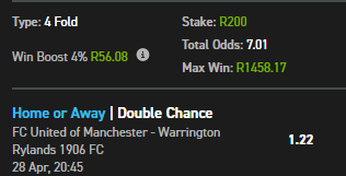 AlsonManyama's tweet photo. 1Up is now live on @Easybet_SA🎉

Booking Code: 03-916107
Odds: 7.01
Promo Code: ALSON50

Recreate our bet slip (3+ selections) and place a minimum stake of R5 to qualify for a potential reward this Saturday.

👉 See bio for full details
⚠️ 18+ only. T&amp;Cs apply https://t.co/tgPaeL0NpZ