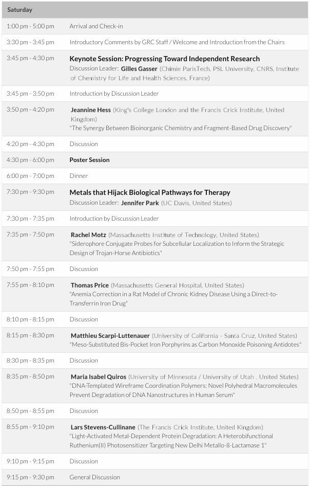 _Southwell's tweet photo. @KanishkSikligar and I are pleased to release the final program for the upcoming Metals in Medicine GRS event! 💊 🧫 🧪 Which includes @Jeannine__Hess as our keynote!

This is directly before the parent GRC, chaired by @ContelLab and @GasserGroup .  

See you in June! ☀️ https://t.co/u8n21F7HSS
