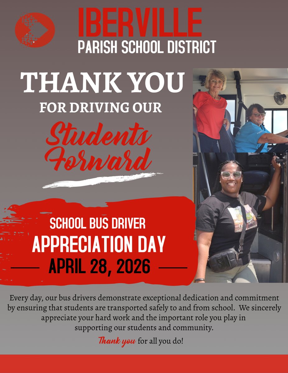 IbervilleSchool's tweet image. Let's take a moment to celebrate our school bus drivers who demonstrates exceptional dedication and commitment by ensuring that students are transported safely to and from school. Thank you for all that you do to support our students and community! #MovingForward
