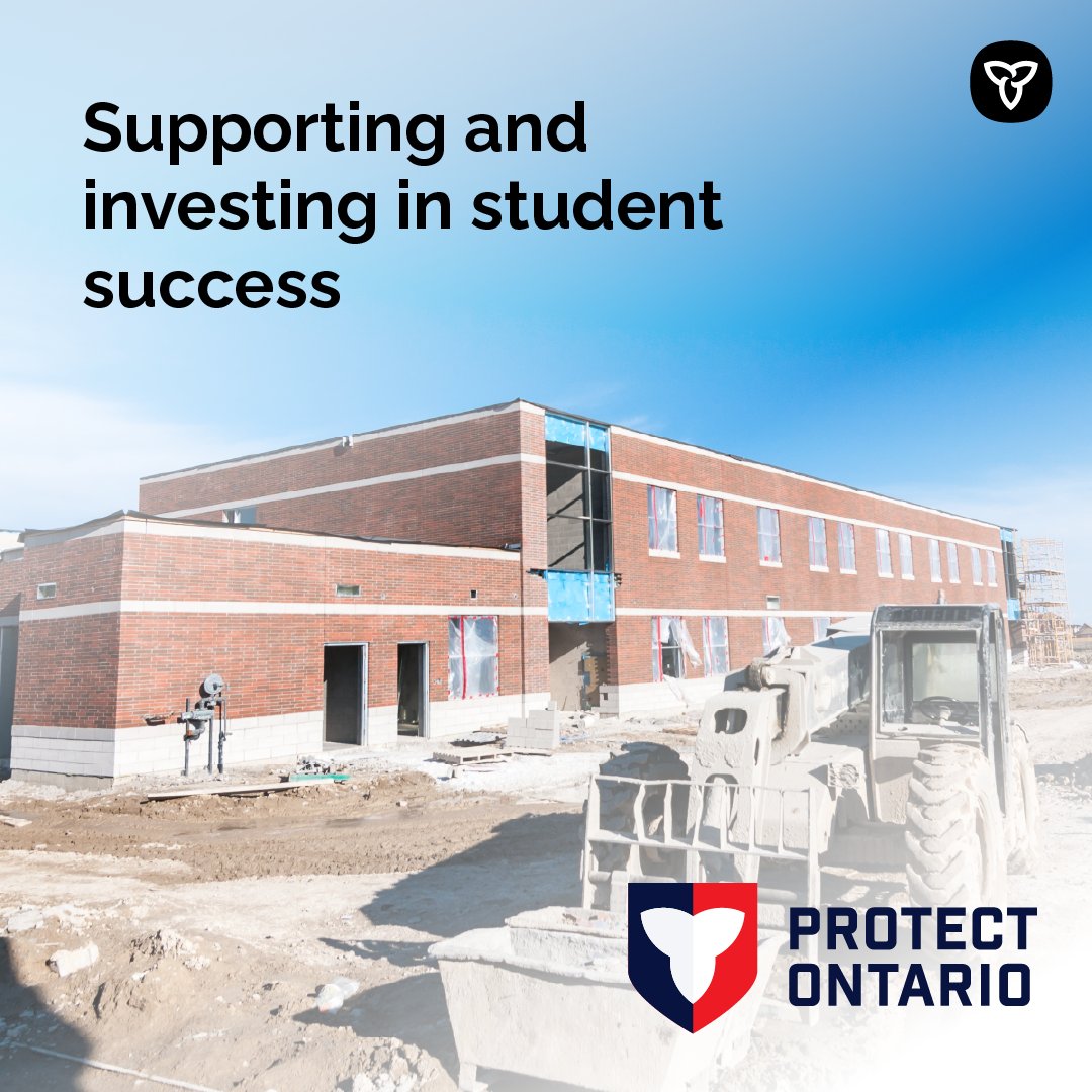 lornecoe's tweet image. Student success starts with the right environment to learn.

That’s why our government is investing $1.6 billion in 79 school construction projects across Ontario, giving students the modern learning spaces they need to succeed and prepare for in-demand careers.

Link: